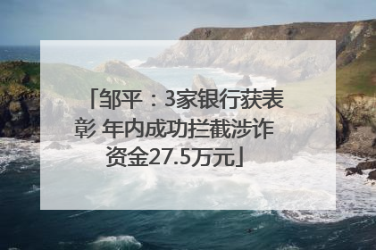 邹平：3家银行获表彰 年内成功拦截涉诈资金27.5万元