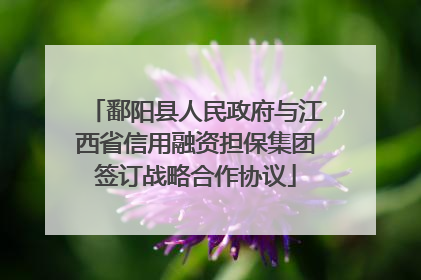 鄱阳县人民政府与江西省信用融资担保集团签订战略合作协议