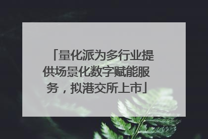 量化派为多行业提供场景化数字赋能服务，拟港交所上市