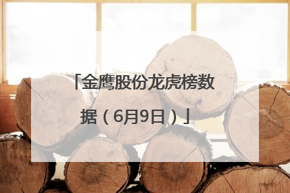 金鹰股份龙虎榜数据（6月9日）