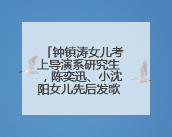 钟镇涛女儿考上导演系研究生，陈奕迅、小沈阳女儿先后发歌……星二代都来娱乐圈上班了
