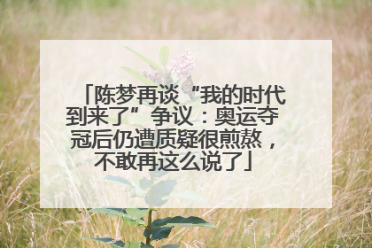 陈梦再谈“我的时代到来了”争议：奥运夺冠后仍遭质疑很煎熬，不敢再这么说了
