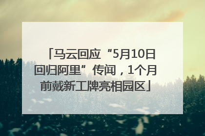 马云回应“5月10日回归阿里”传闻，1个月前戴新工牌亮相园区