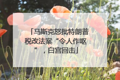 马斯克怒批特朗普税改法案“令人作呕”，白宫回击