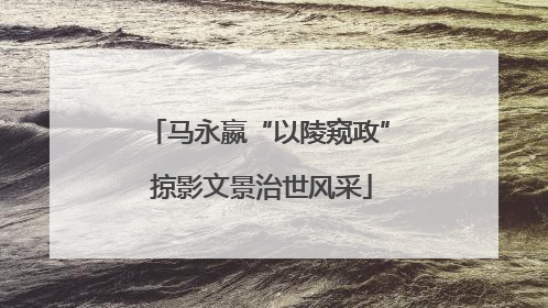马永嬴“以陵窥政” 掠影文景治世风采