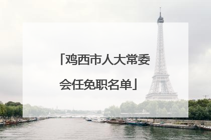 鸡西市人大常委会任免职名单