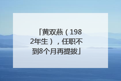 黄双燕（1982年生），任职不到8个月再提拔