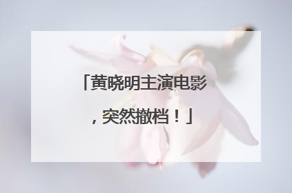 黄晓明主演电影，突然撤档！