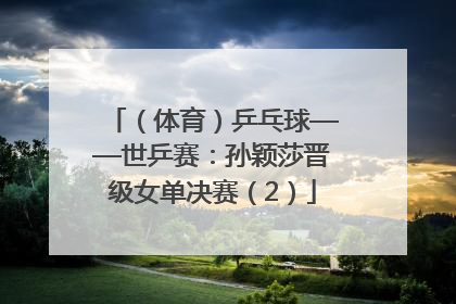 （体育）乒乓球——世乒赛：孙颖莎晋级女单决赛（2）