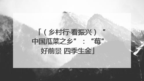 （乡村行·看振兴）“中国瓜菜之乡”：“莓”好前景 四季生金