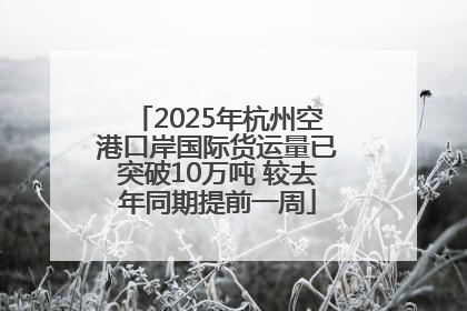2025年杭州空港口岸国际货运量已突破10万吨 较去年同期提前一周
