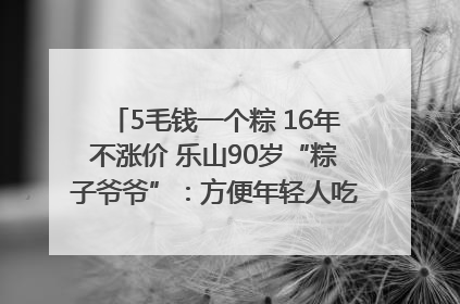5毛钱一个粽 16年不涨价 乐山90岁“粽子爷爷”：方便年轻人吃口热乎早饭｜封面头条