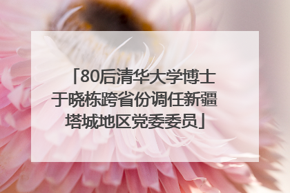 80后清华大学博士于晓栋跨省份调任新疆塔城地区党委委员