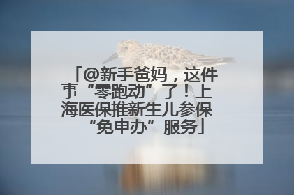 @新手爸妈，这件事“零跑动”了！上海医保推新生儿参保“免申办”服务