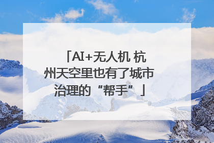 AI+无人机 杭州天空里也有了城市治理的“帮手”