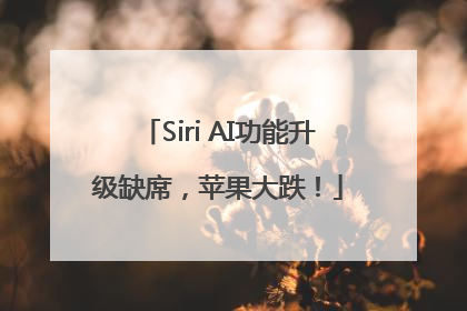 Siri AI功能升级缺席，苹果大跌！